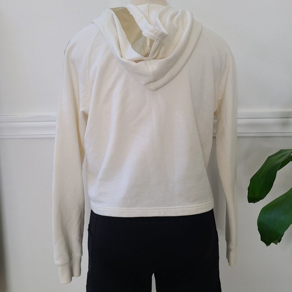 Converse Off White Cropped Cotton French Terry Pullover Hoodie  Womens SP - Picture 13 of 13